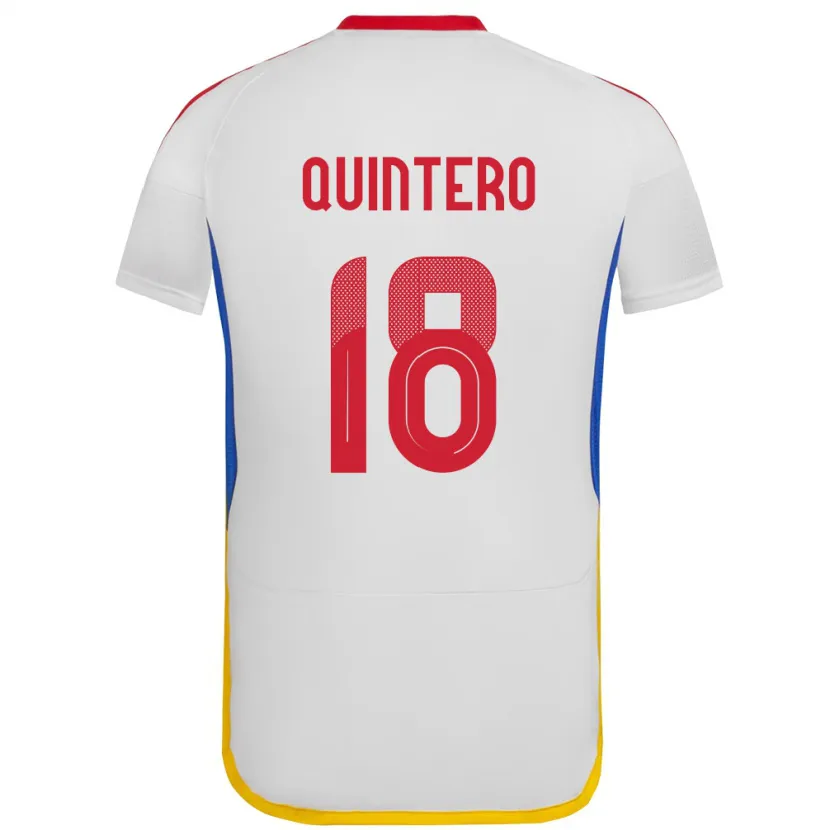 Danxen Enfant Maillot Venezuela Jesús Quintero #18 Blanc Tenues Extérieur 24-26 T-Shirt