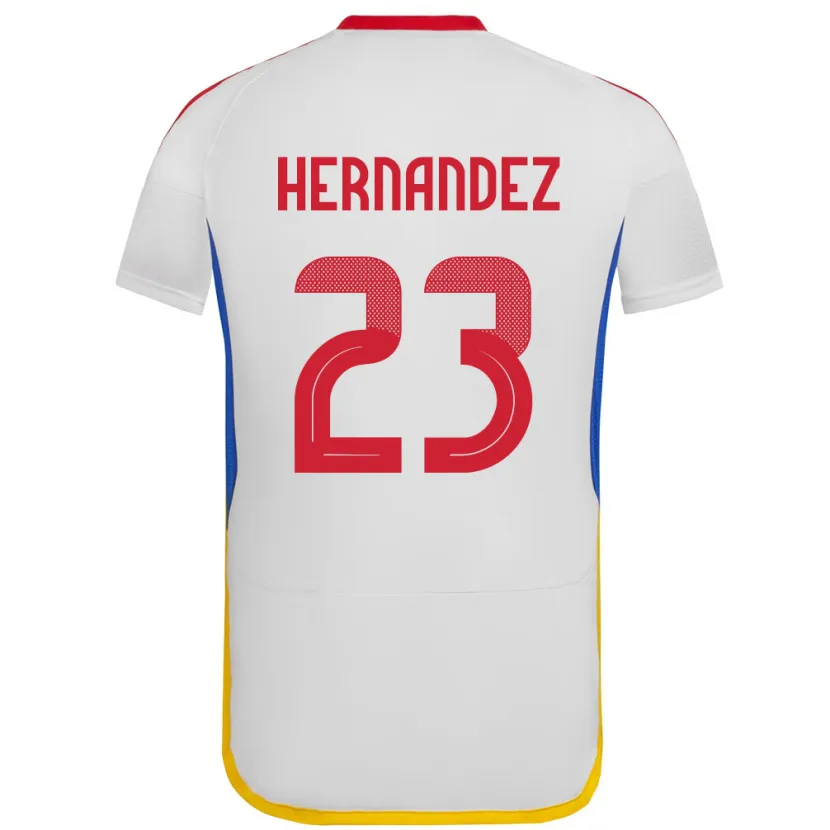 Danxen Enfant Maillot Venezuela Luifer Hernández #23 Blanc Tenues Extérieur 24-26 T-Shirt