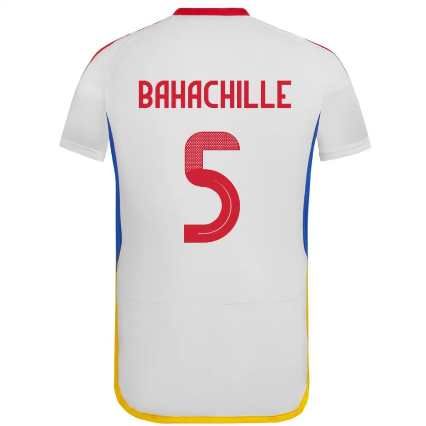 Danxen Enfant Maillot Venezuela Abraham Bahachille #5 Blanc Tenues Extérieur 24-26 T-Shirt