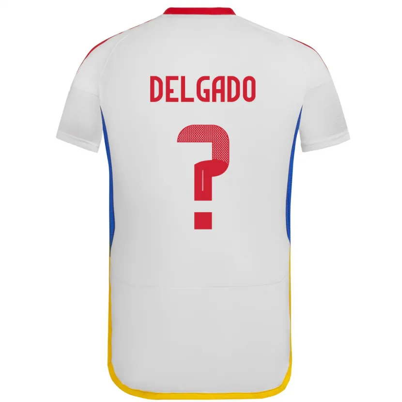 Danxen Enfant Maillot Venezuela Álex Delgado #0 Blanc Tenues Extérieur 24-26 T-Shirt