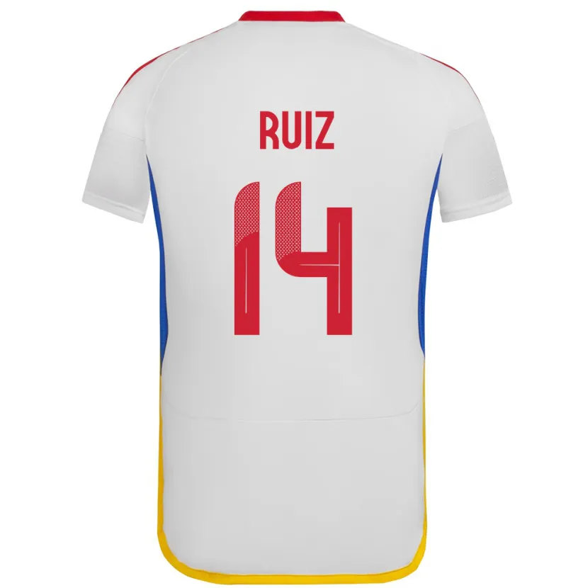 Danxen Enfant Maillot Venezuela Maicol Ruiz #14 Blanc Tenues Extérieur 24-26 T-Shirt