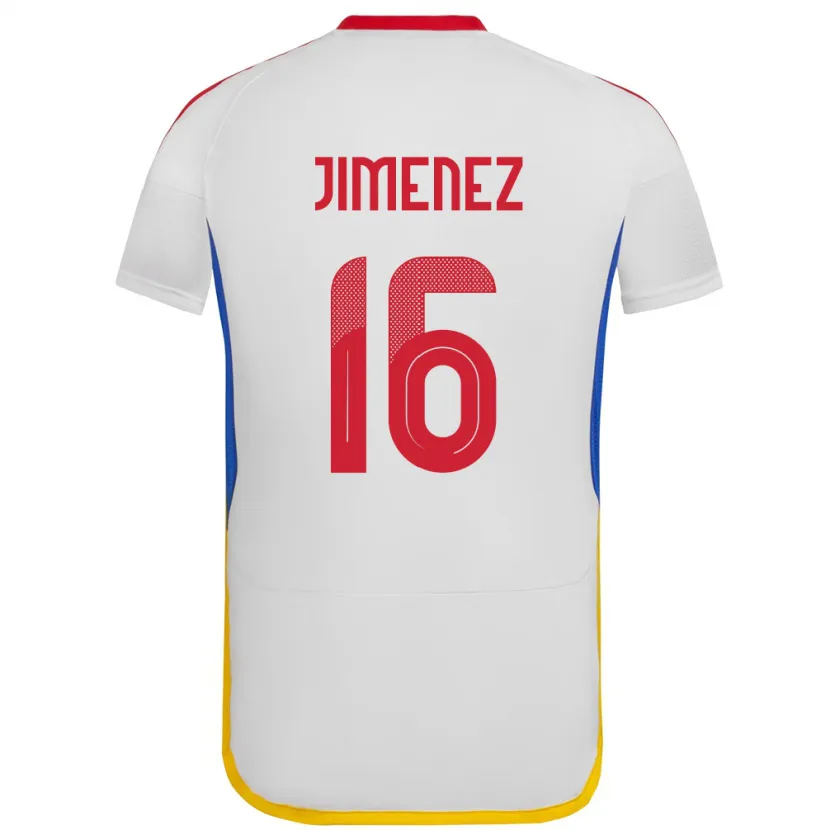 Danxen Enfant Maillot Venezuela Néstor Jiménez #16 Blanc Tenues Extérieur 24-26 T-Shirt