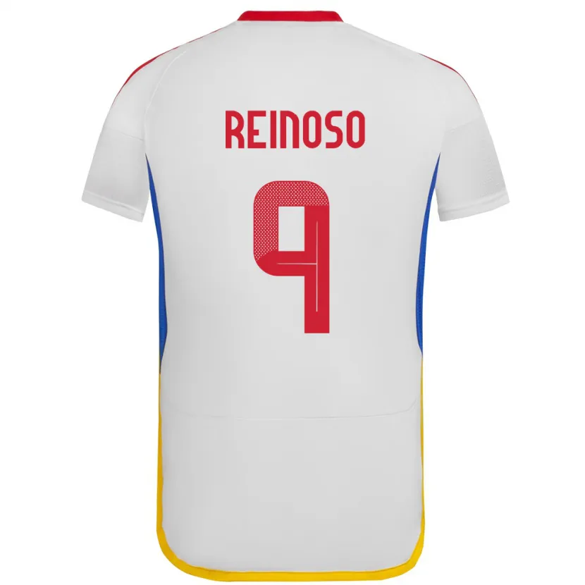 Danxen Enfant Maillot Venezuela Lucciano Reinoso #9 Blanc Tenues Extérieur 24-26 T-Shirt