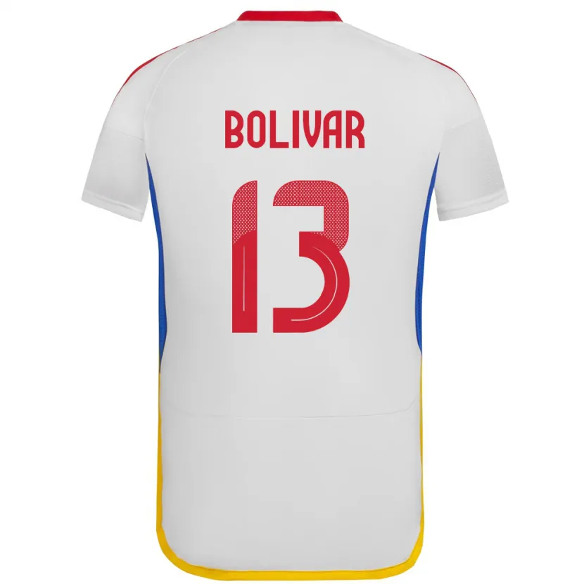 Danxen Enfant Maillot Venezuela Salvador Bolívar #13 Blanc Tenues Extérieur 24-26 T-Shirt