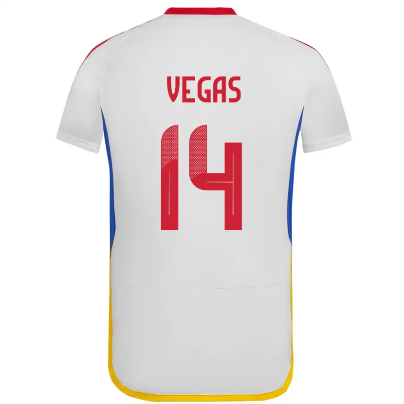 Danxen Enfant Maillot Venezuela Miguel Vegas #14 Blanc Tenues Extérieur 24-26 T-Shirt
