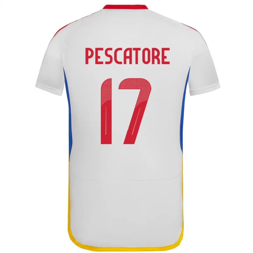 Danxen Enfant Maillot Venezuela Camila Pescatore #17 Blanc Tenues Extérieur 24-26 T-Shirt