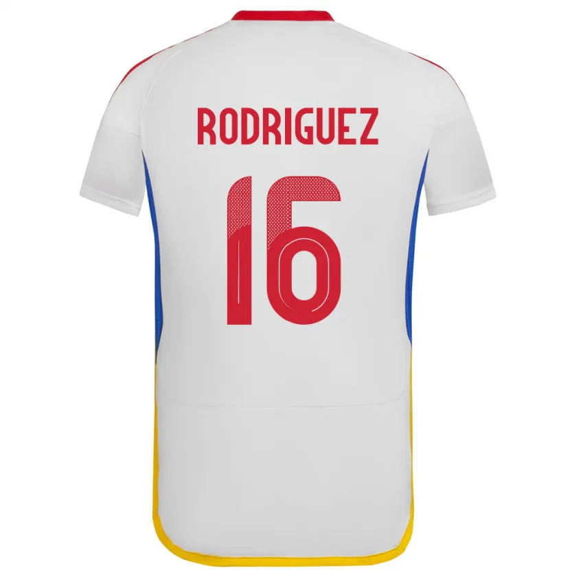 Danxen Enfant Maillot Venezuela Arianna Rodríguez #16 Blanc Tenues Extérieur 24-26 T-Shirt