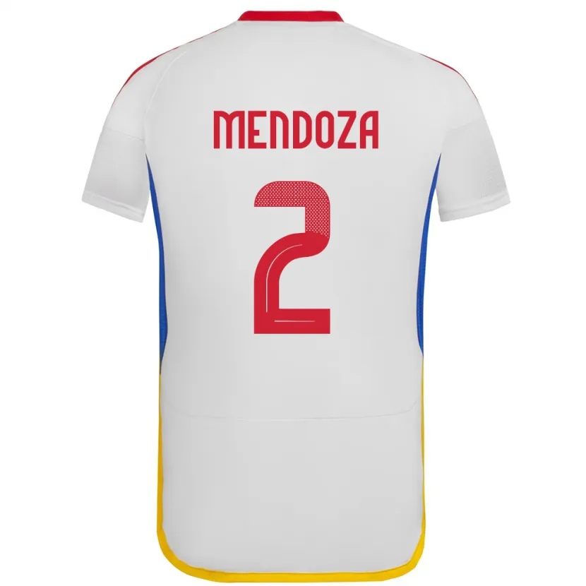 Danxen Enfant Maillot Venezuela Rafanny Mendoza #2 Blanc Tenues Extérieur 24-26 T-Shirt