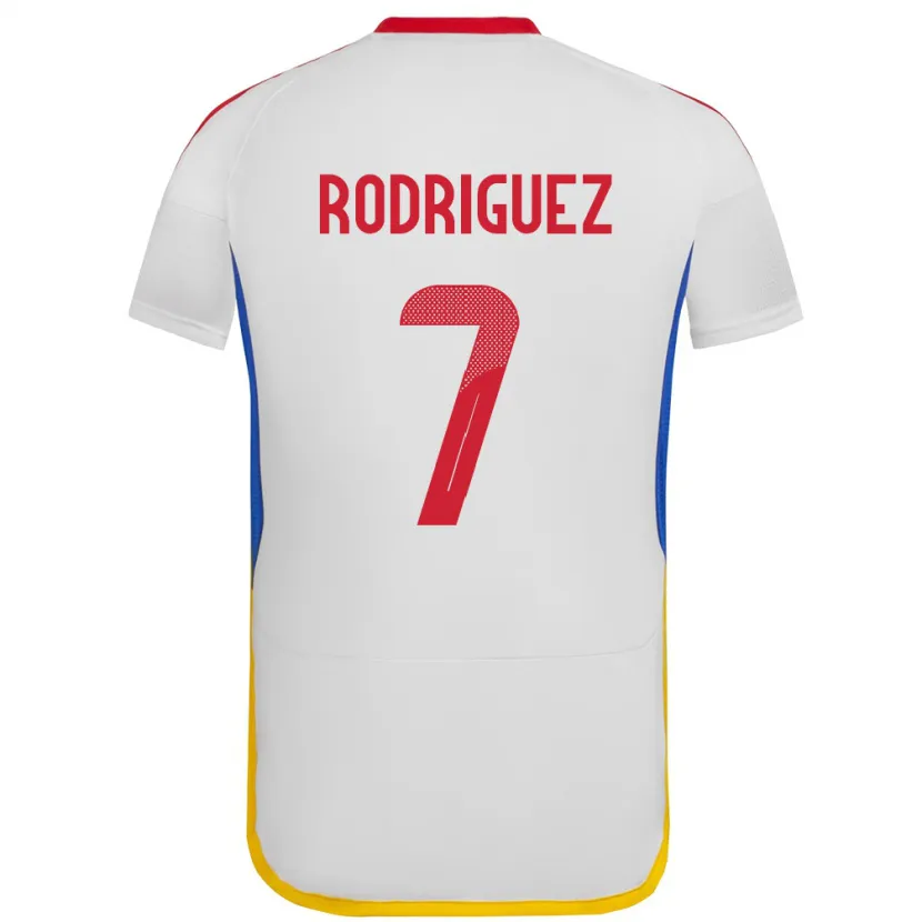 Danxen Enfant Maillot Venezuela Daniuska Rodriguez #7 Blanc Tenues Extérieur 24-26 T-Shirt