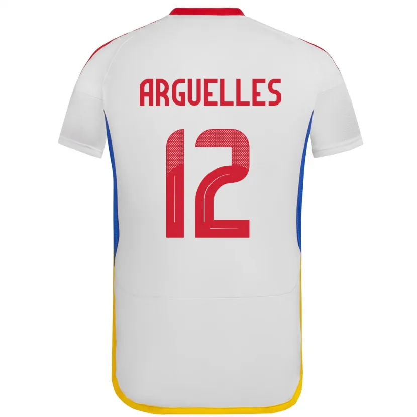 Danxen Enfant Maillot Venezuela Wilmary Argüelles #12 Blanc Tenues Extérieur 24-26 T-Shirt