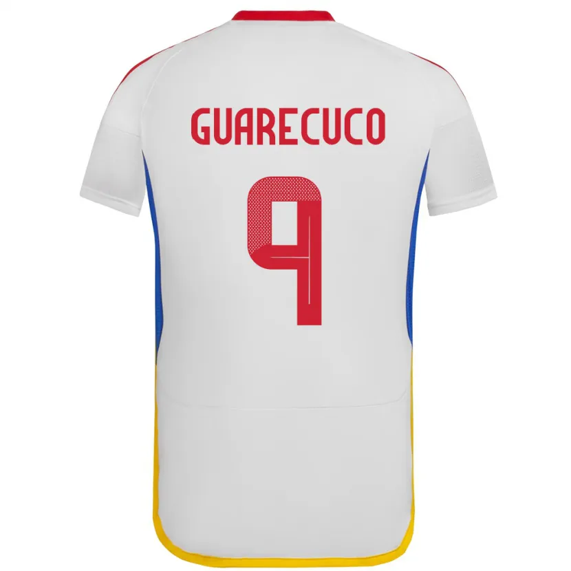 Danxen Enfant Maillot Venezuela Joemar Guarecuco #9 Blanc Tenues Extérieur 24-26 T-Shirt