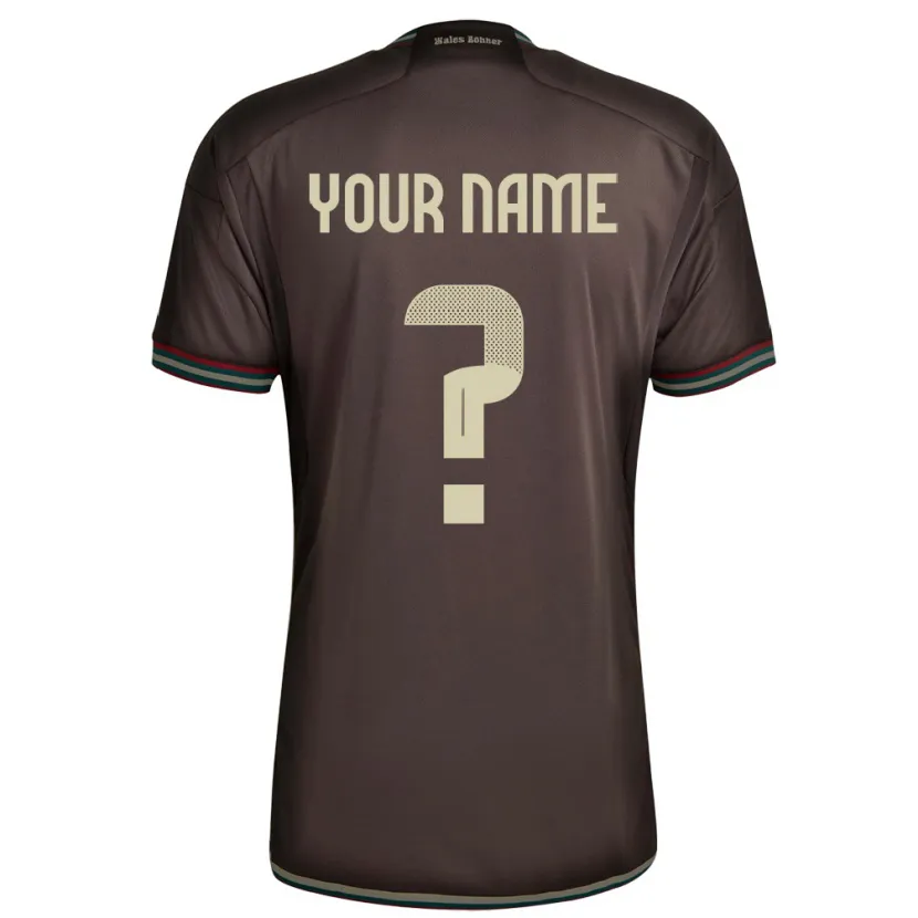 Danxen Enfant Maillot Jamaïque Votre Nom #0 Brun Nuit Tenues Extérieur 24-26 T-Shirt