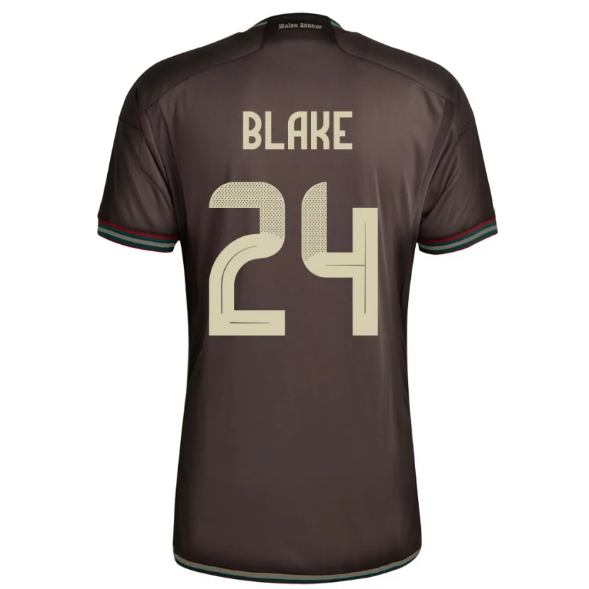 Danxen Enfant Maillot Jamaïque Andre Blake #24 Brun Nuit Tenues Extérieur 24-26 T-Shirt