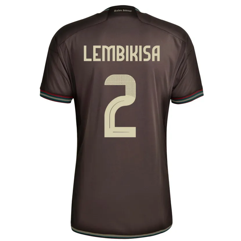 Danxen Enfant Maillot Jamaïque Dexter Lembikisa #2 Brun Nuit Tenues Extérieur 24-26 T-Shirt