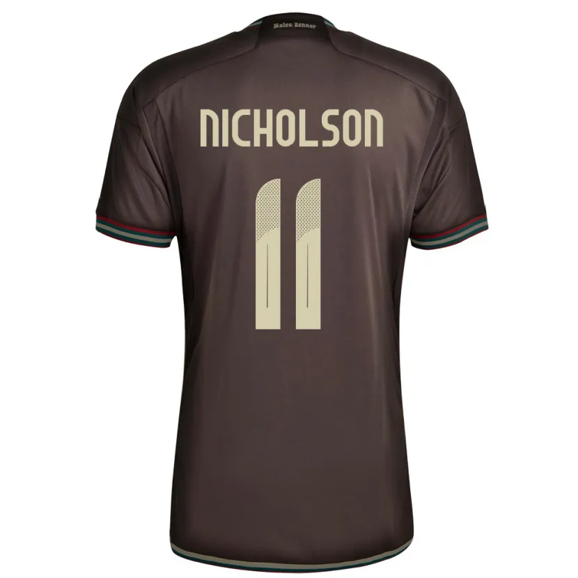 Danxen Enfant Maillot Jamaïque Shamar Nicholson #11 Brun Nuit Tenues Extérieur 24-26 T-Shirt