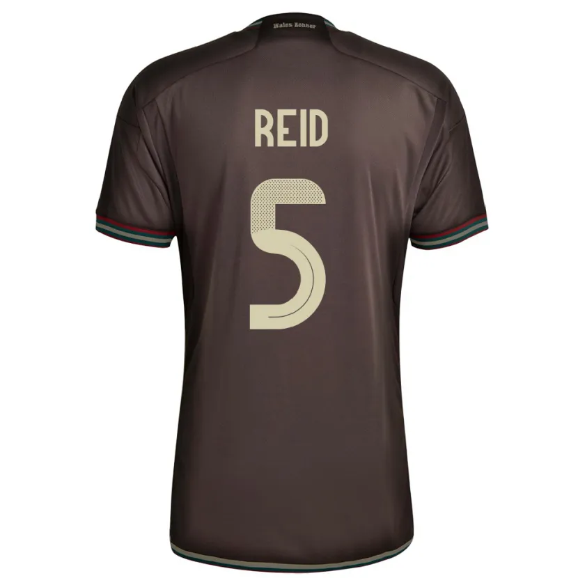 Danxen Enfant Maillot Jamaïque Adrian Reid #5 Brun Nuit Tenues Extérieur 24-26 T-Shirt