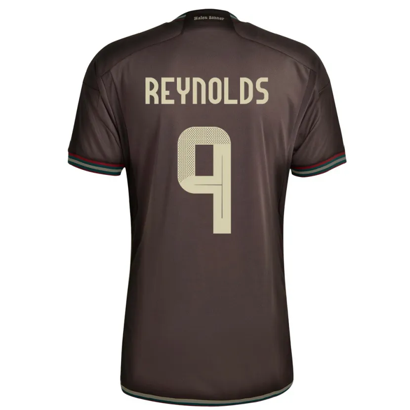 Danxen Enfant Maillot Jamaïque Fabian Reynolds #9 Brun Nuit Tenues Extérieur 24-26 T-Shirt