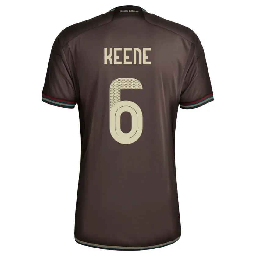 Danxen Enfant Maillot Jamaïque Alika Keene #6 Brun Nuit Tenues Extérieur 24-26 T-Shirt