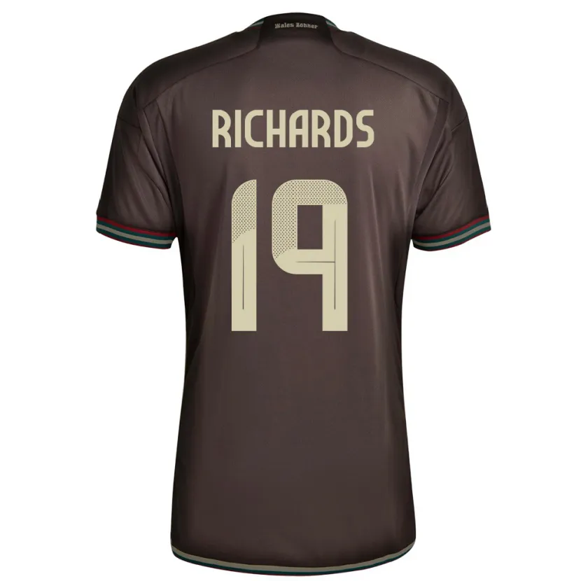 Danxen Enfant Maillot Jamaïque Davia Richards #19 Brun Nuit Tenues Extérieur 24-26 T-Shirt