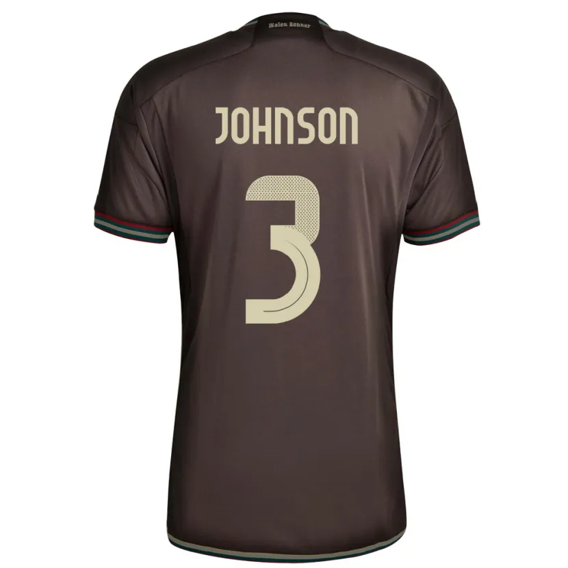Danxen Enfant Maillot Jamaïque Melissa Johnson #3 Brun Nuit Tenues Extérieur 24-26 T-Shirt
