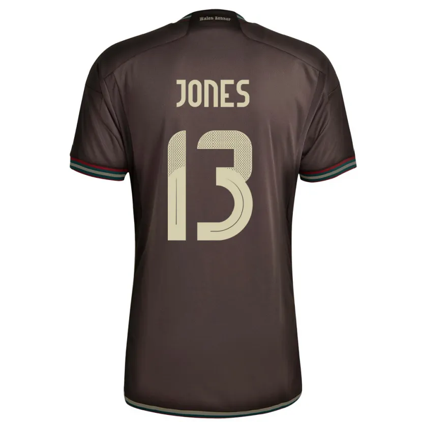 Danxen Enfant Maillot Jamaïque Javanae Jones #13 Brun Nuit Tenues Extérieur 24-26 T-Shirt