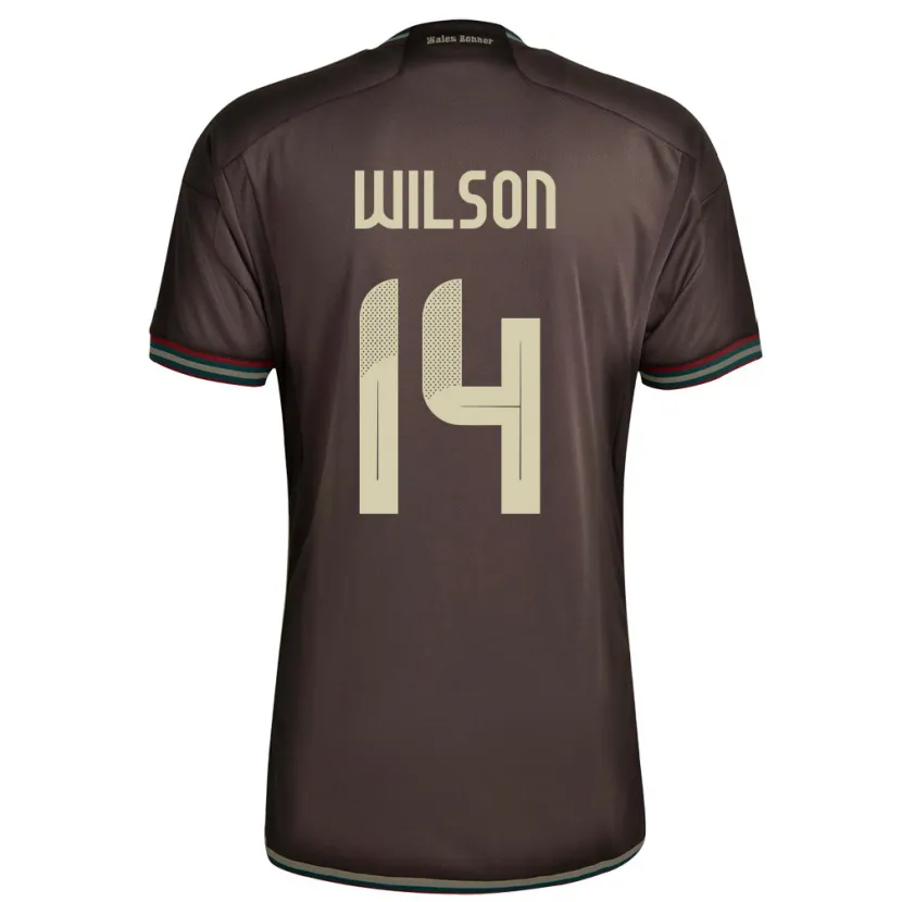 Danxen Enfant Maillot Jamaïque Siobhan Wilson #14 Brun Nuit Tenues Extérieur 24-26 T-Shirt