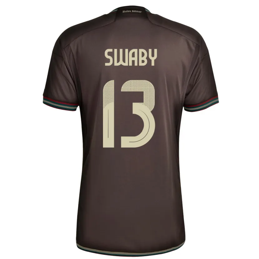 Danxen Enfant Maillot Jamaïque Allyson Swaby #13 Brun Nuit Tenues Extérieur 24-26 T-Shirt