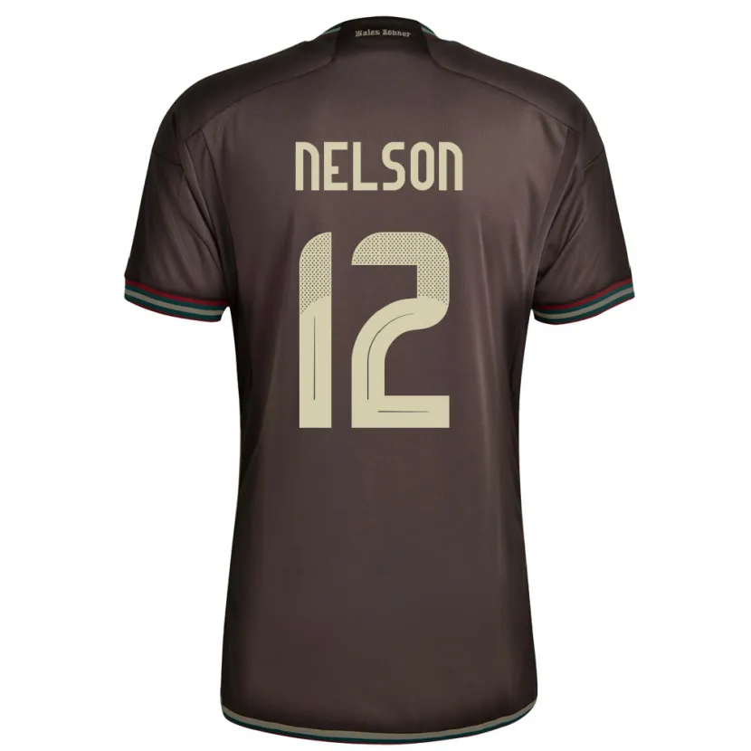 Danxen Enfant Maillot Jamaïque Tyiesha Nelson #12 Brun Nuit Tenues Extérieur 24-26 T-Shirt