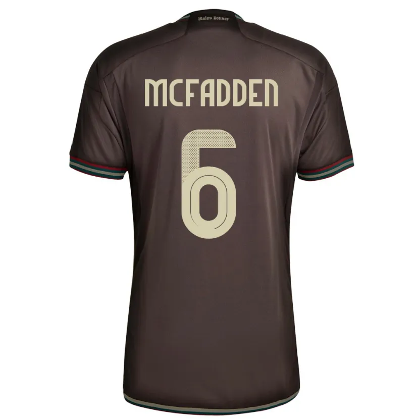 Danxen Enfant Maillot Jamaïque Logan Mcfadden #6 Brun Nuit Tenues Extérieur 24-26 T-Shirt