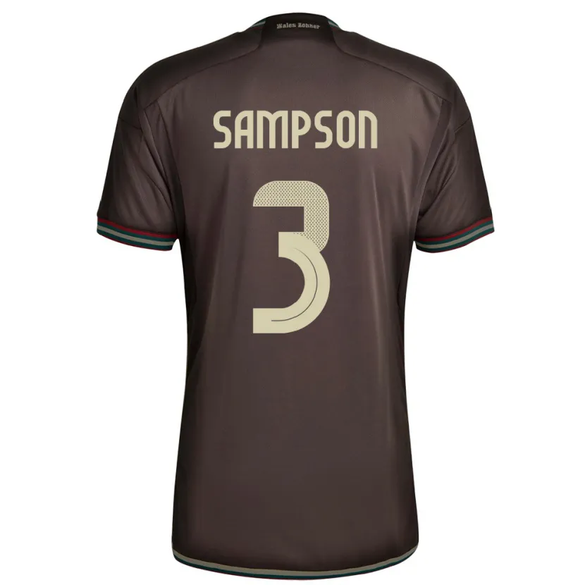 Danxen Enfant Maillot Jamaïque Vyan Sampson #3 Brun Nuit Tenues Extérieur 24-26 T-Shirt