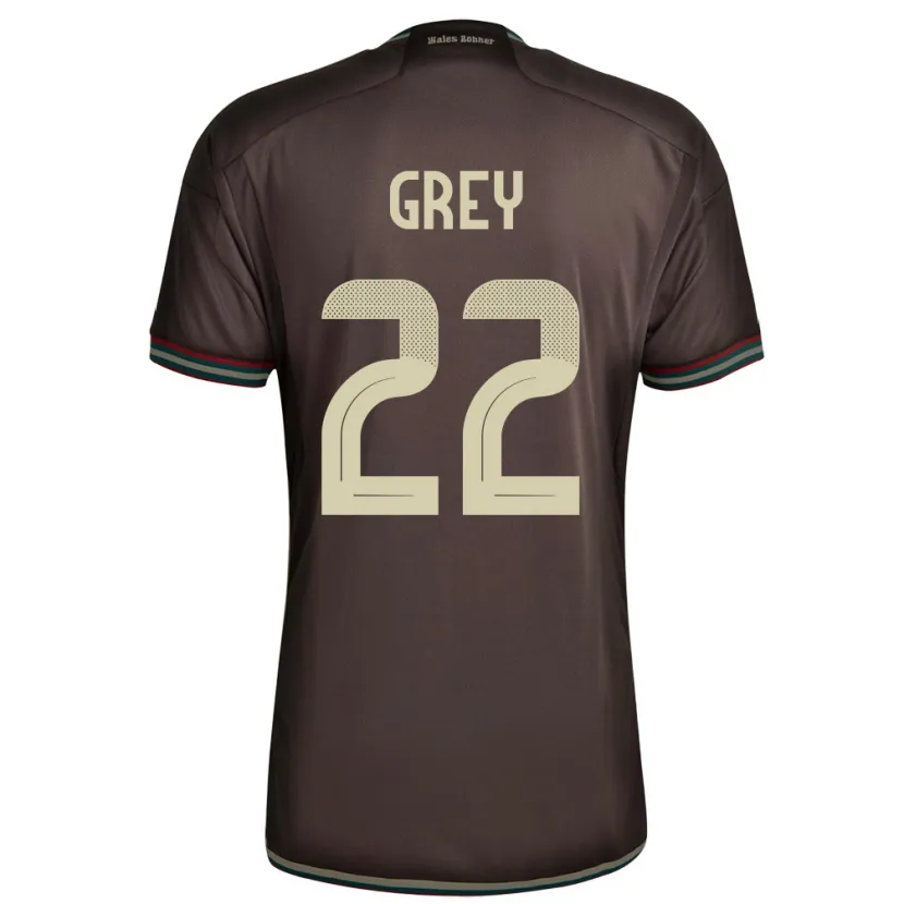 Danxen Enfant Maillot Jamaïque Mireya Grey #22 Brun Nuit Tenues Extérieur 24-26 T-Shirt