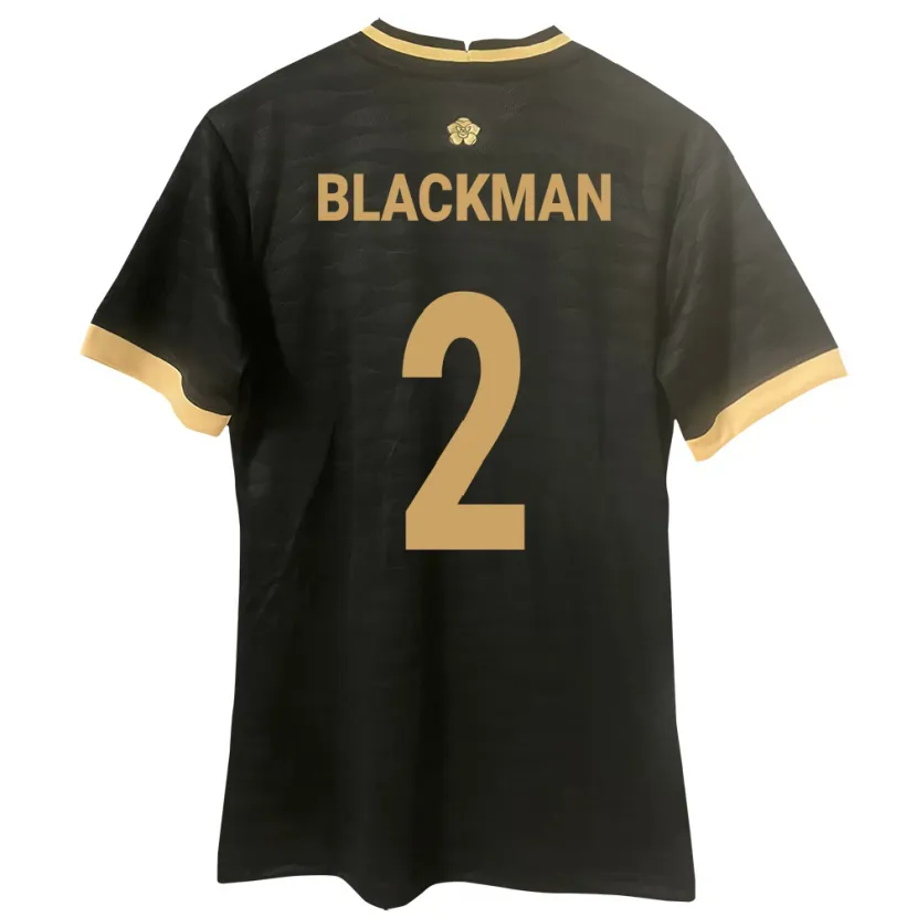 Danxen Enfant Maillot Panama César Blackman #2 Noir Tenues Extérieur 24-26 T-Shirt