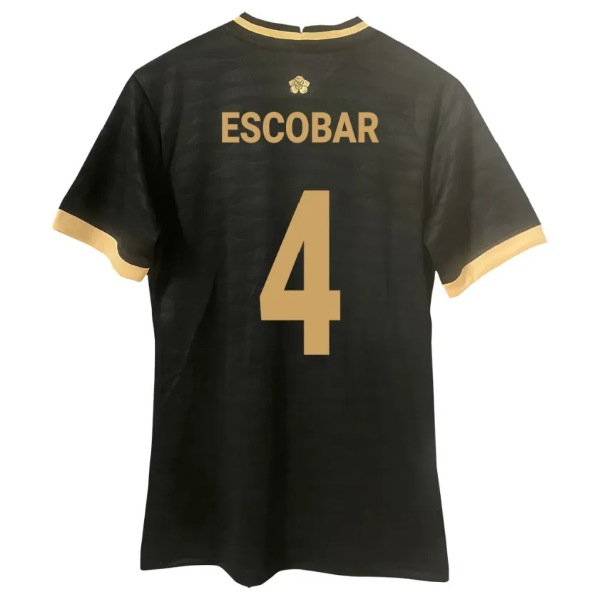 Danxen Enfant Maillot Panama Fidel Escobar #4 Noir Tenues Extérieur 24-26 T-Shirt