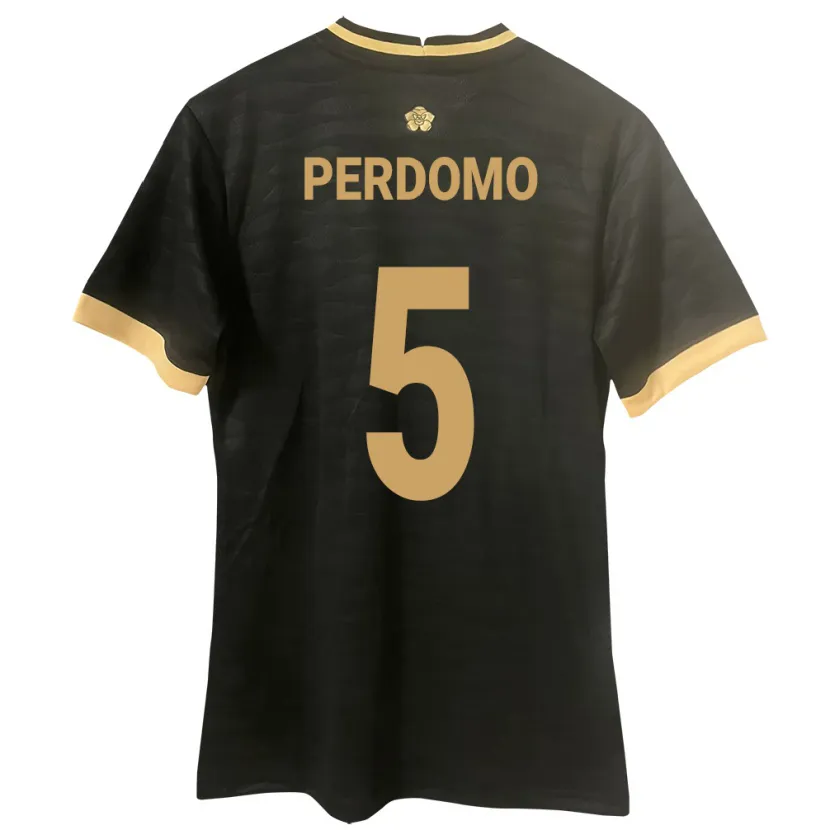 Danxen Enfant Maillot Panama Reyniel Perdomo #5 Noir Tenues Extérieur 24-26 T-Shirt