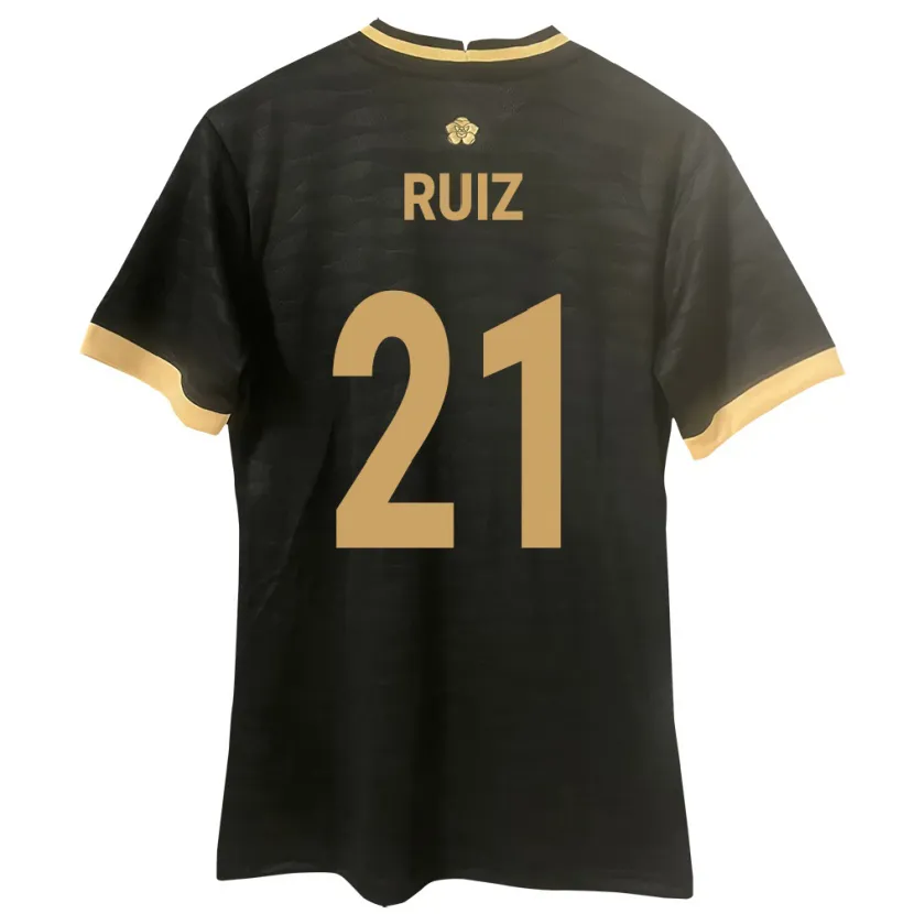 Danxen Enfant Maillot Panama Alberto Ruiz #21 Noir Tenues Extérieur 24-26 T-Shirt