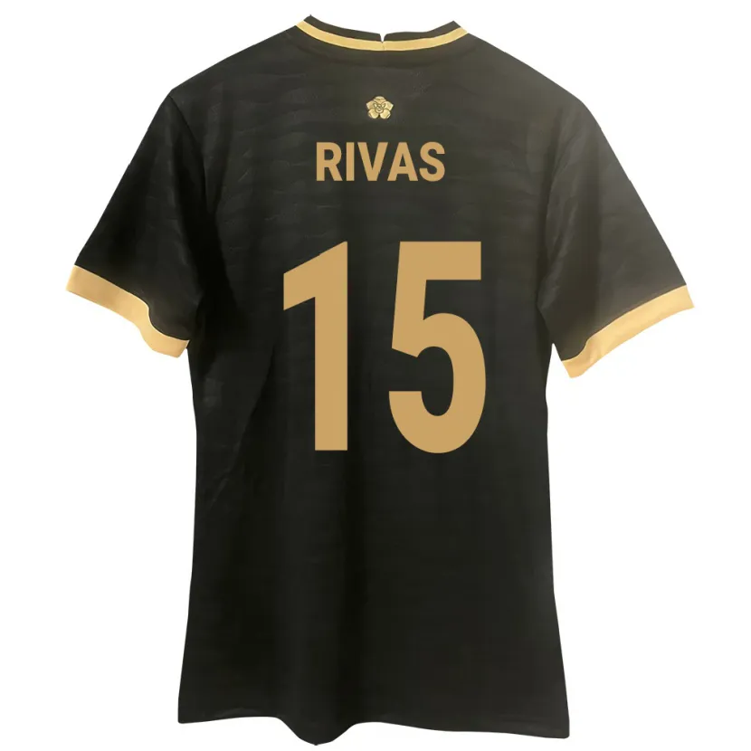 Danxen Enfant Maillot Panama Karla Rivas #15 Noir Tenues Extérieur 24-26 T-Shirt