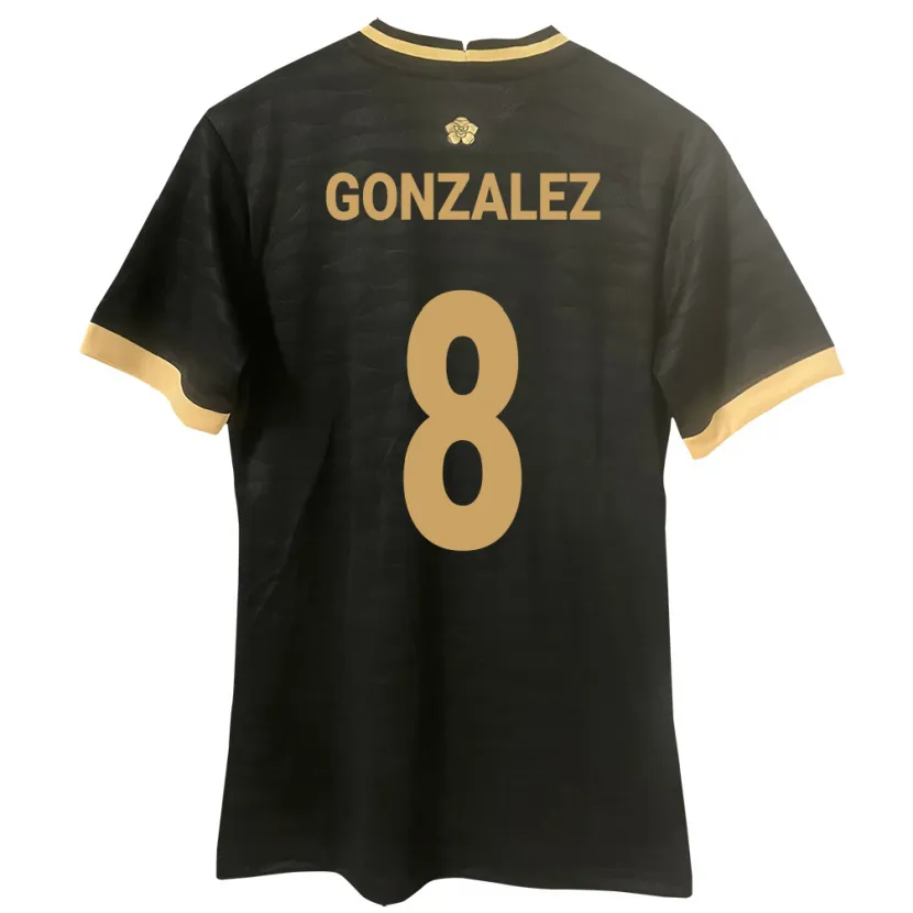 Danxen Enfant Maillot Panama Schiandra González #8 Noir Tenues Extérieur 24-26 T-Shirt