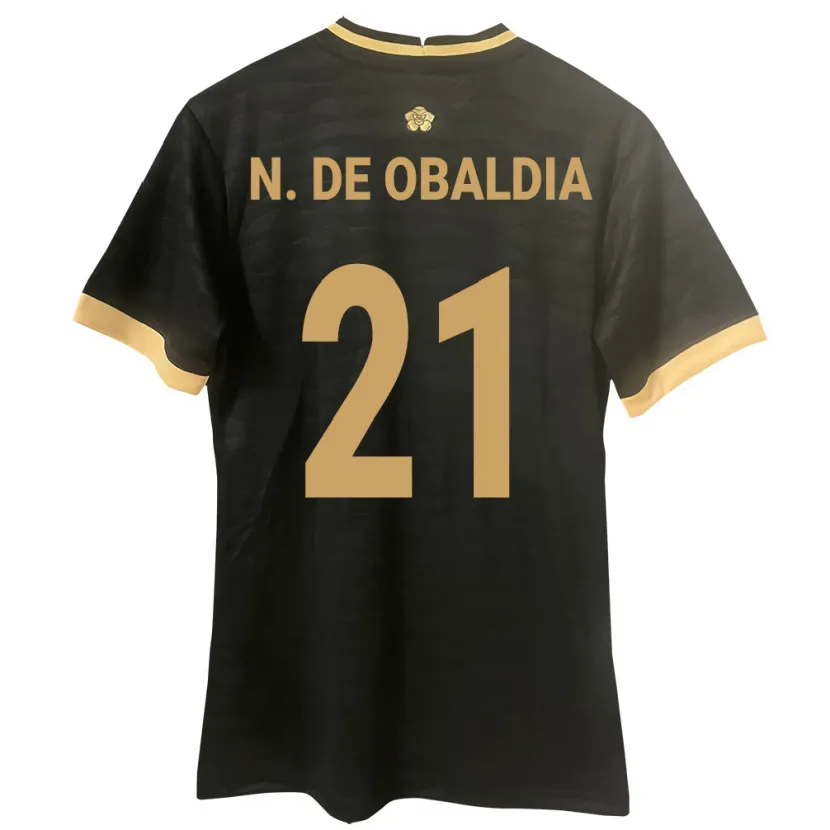 Danxen Enfant Maillot Panama Nicole De Obaldía #21 Noir Tenues Extérieur 24-26 T-Shirt