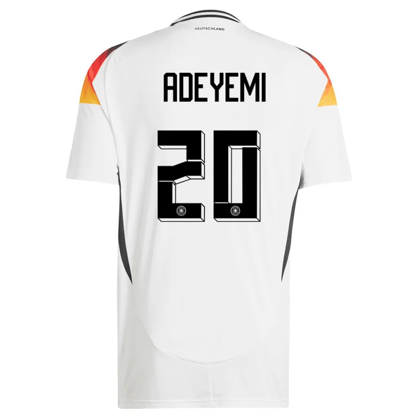 Danxen Homme Maillot Allemagne Karim Adeyemi #20 Blanc Tenues Domicile 24-26 T-Shirt