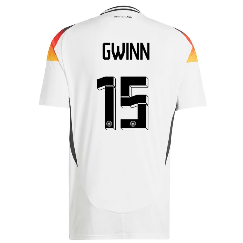Danxen Homme Maillot Allemagne Giulia Gwinn #15 Blanc Tenues Domicile 24-26 T-Shirt