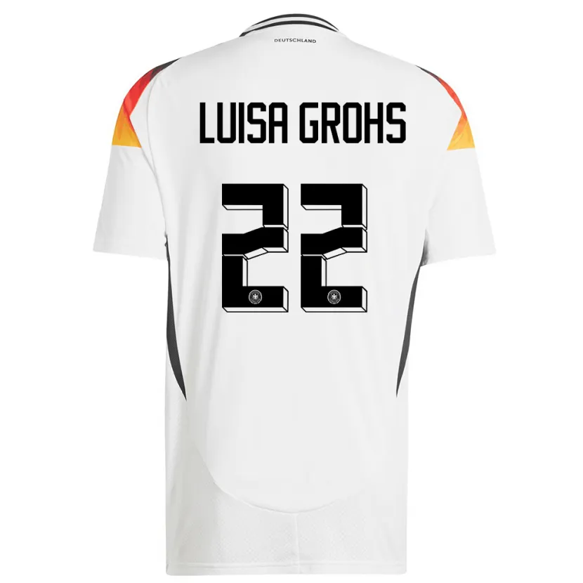 Danxen Homme Maillot Allemagne Maria Luisa Grohs #22 Blanc Tenues Domicile 24-26 T-Shirt