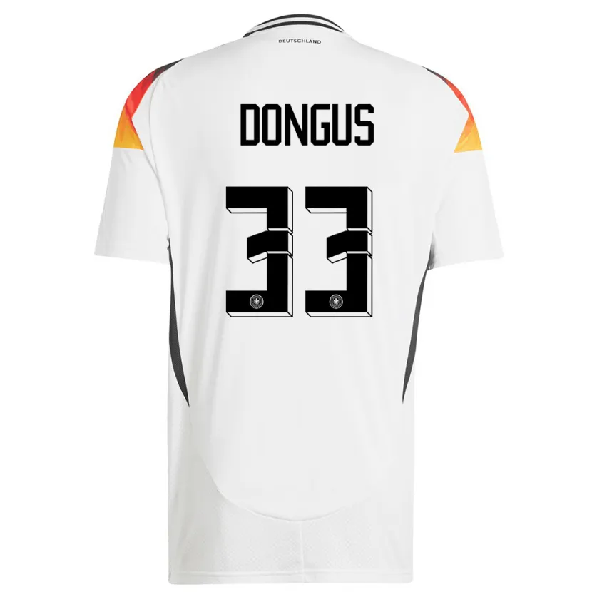 Danxen Homme Maillot Allemagne Fabienne Dongus #33 Blanc Tenues Domicile 24-26 T-Shirt