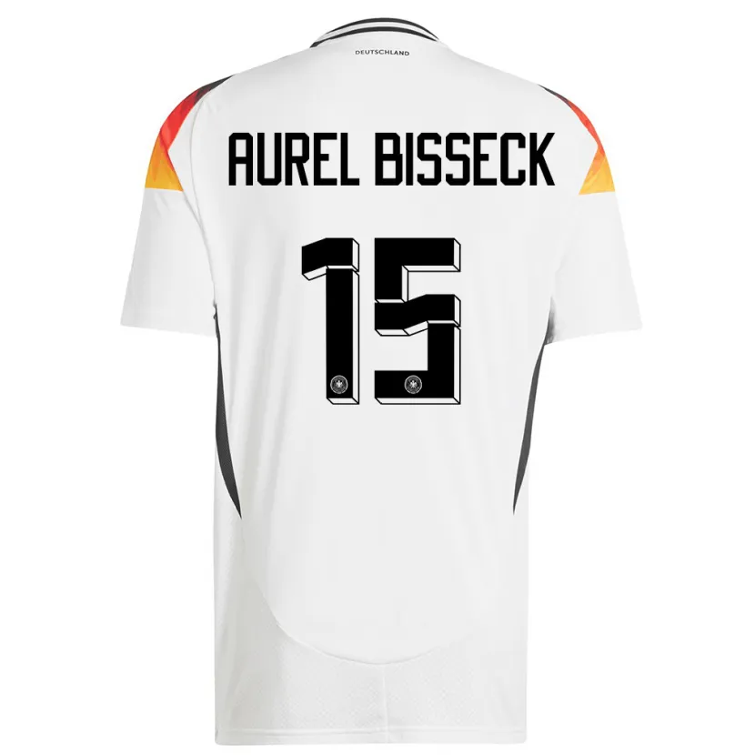 Danxen Homme Maillot Allemagne Yann Aurel Bisseck #15 Blanc Tenues Domicile 24-26 T-Shirt