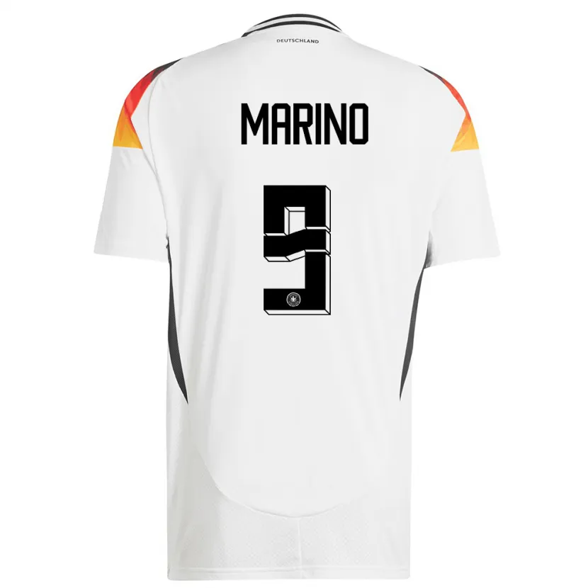 Danxen Homme Maillot Allemagne Stefano Marino #9 Blanc Tenues Domicile 24-26 T-Shirt