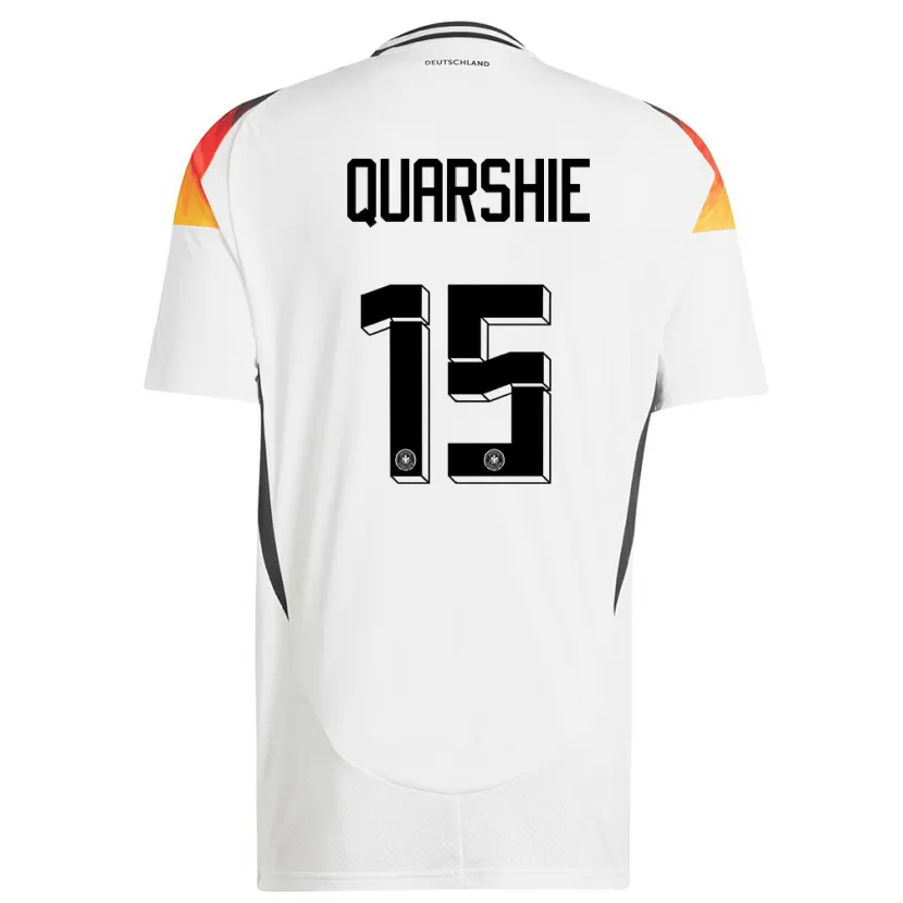 Danxen Homme Maillot Allemagne Joshua Quarshie #15 Blanc Tenues Domicile 24-26 T-Shirt