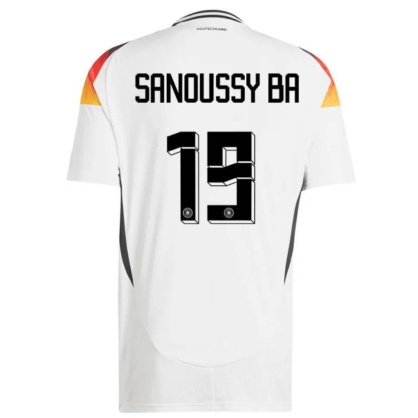 Danxen Homme Maillot Allemagne Sanoussy Ba #19 Blanc Tenues Domicile 24-26 T-Shirt