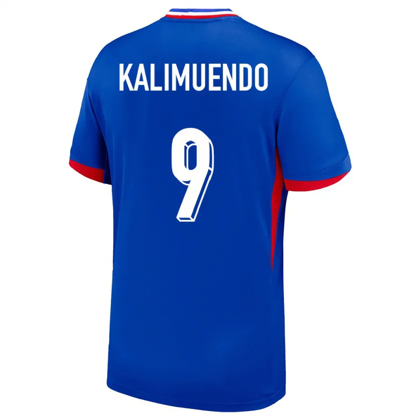 Danxen Homme Maillot France Arnaud Kalimuendo #9 Bleu Tenues Domicile 24-26 T-Shirt