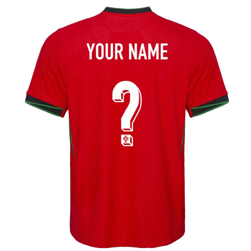 Danxen Homme Maillot Portugal Votre Nom #0 Rouge Tenues Domicile 24-26 T-Shirt