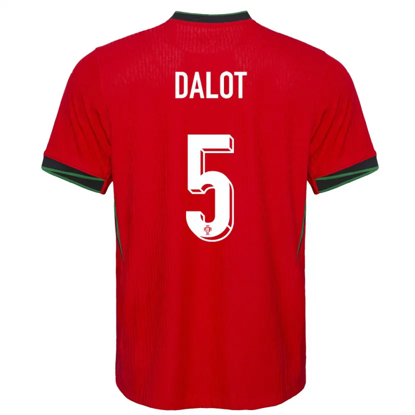 Danxen Homme Maillot Portugal Diogo Dalot #5 Rouge Tenues Domicile 24-26 T-Shirt