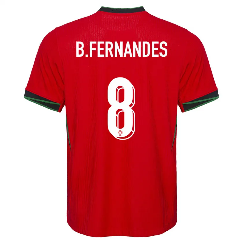 Danxen Homme Maillot Portugal Bruno Fernandes #8 Rouge Tenues Domicile 24-26 T-Shirt